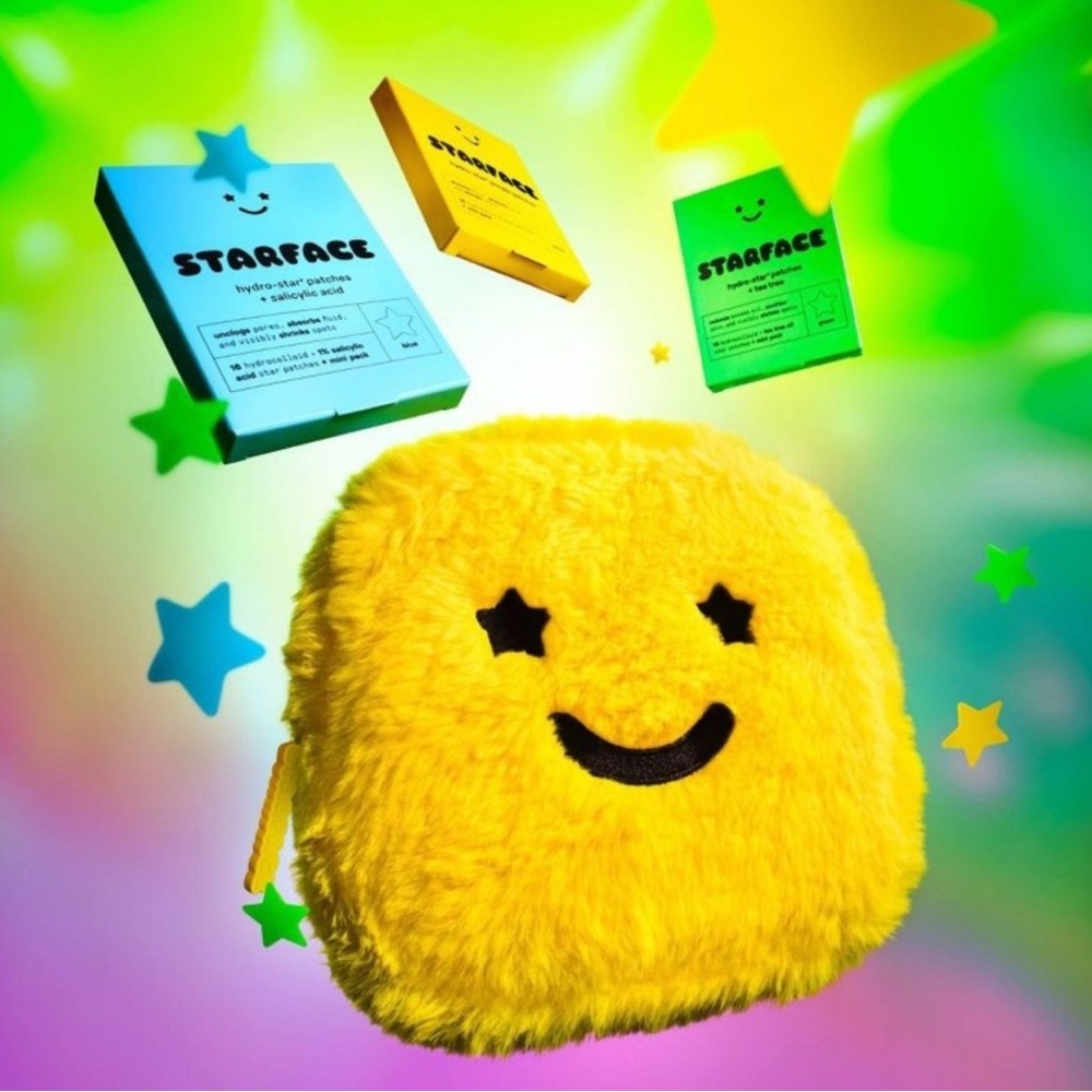 Starface The Big Lil Gift Set Yellow Plush Pouch with Hydro-Star Pimple Patches